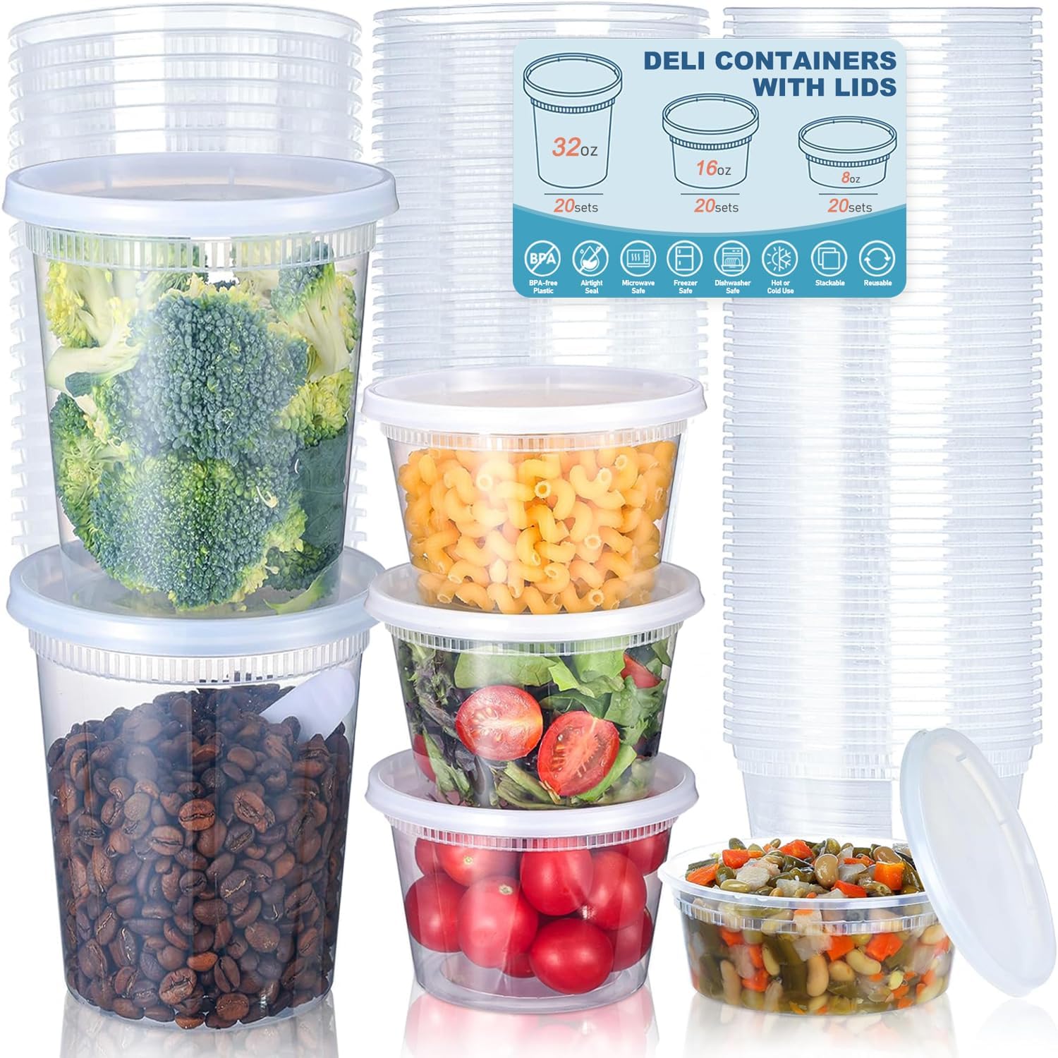 24pcs Deli Food Storage Contai - Food Storage Bowls avaliação e preço