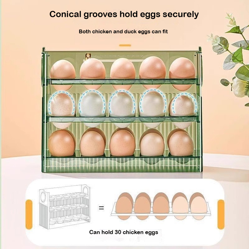 Automatic Rebound Egg Storage  - Food Storage Rack For Kitchen avaliação e preço