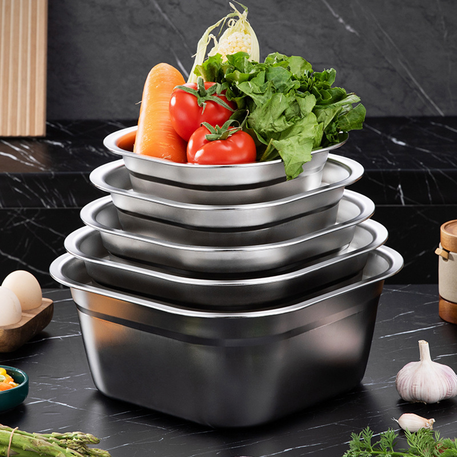 Stainless Steel Square Basin V - Food Storage Bowls avaliação e preço