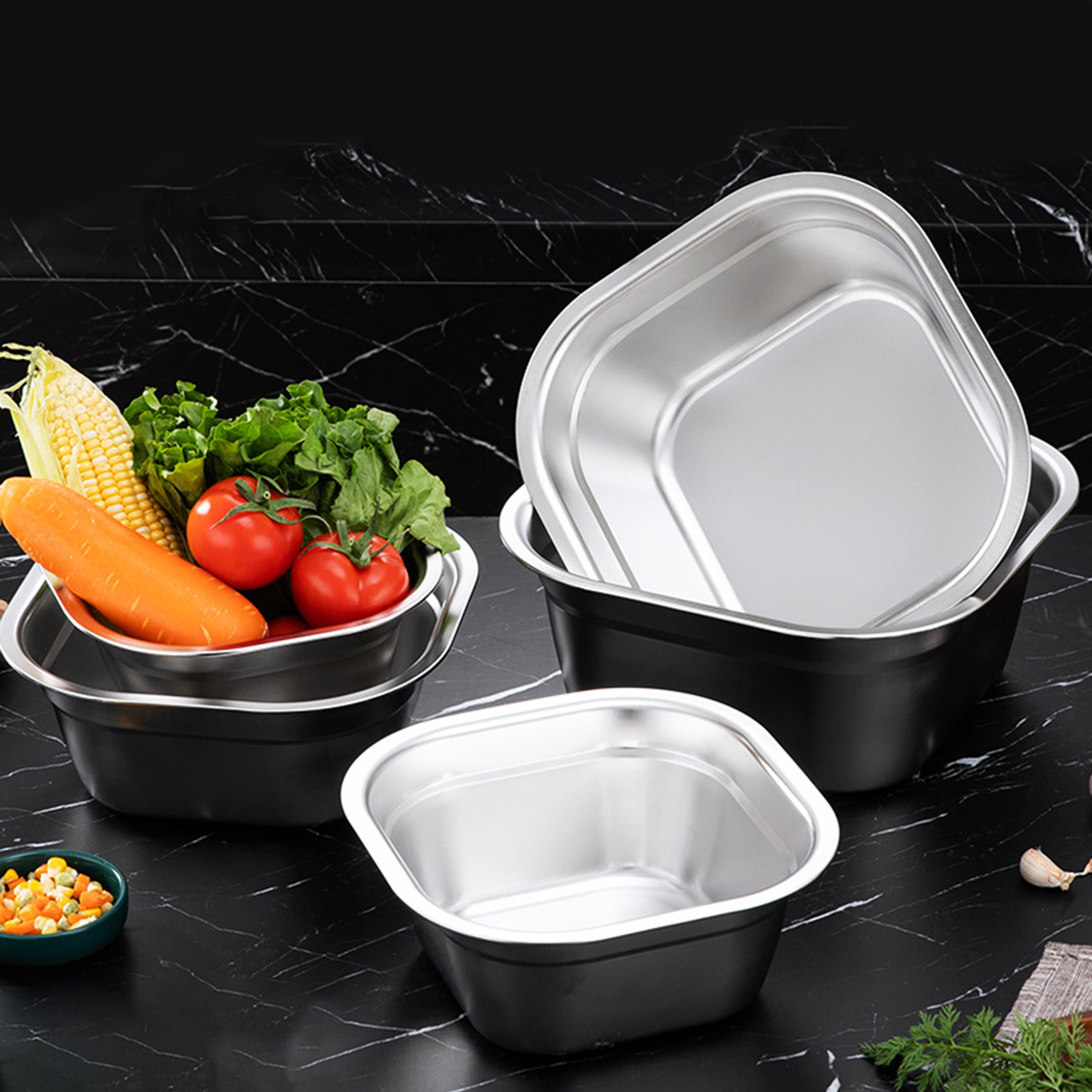 Stainless Steel Square Basin V - Food Storage Bowls avaliação e preço
