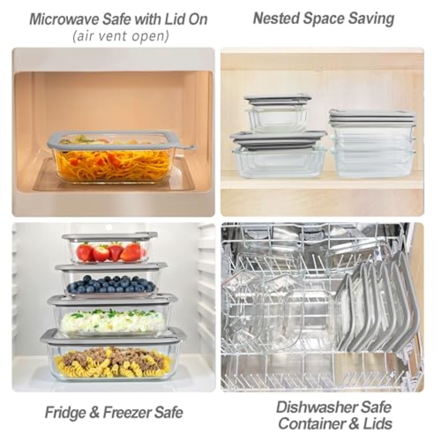 Glass Food Containers with Gla - Food Storage Lidl avaliação e preço