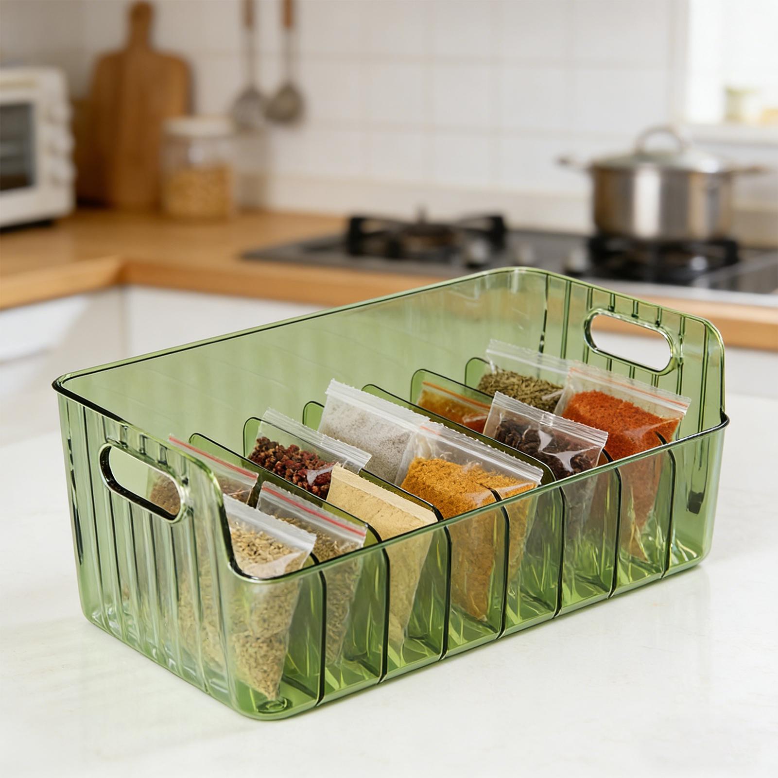 Spices Rack Transparent Divide - Food Storage Rack For Kitchen avaliação e preço