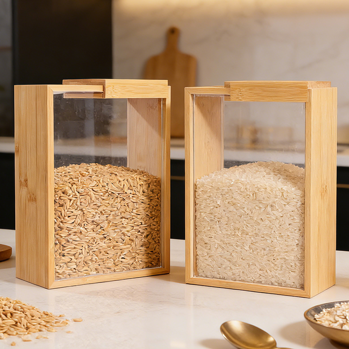 E9 1Pcs Bamboo Cereal Rice Sto - Food Storage Lidl avaliação e preço