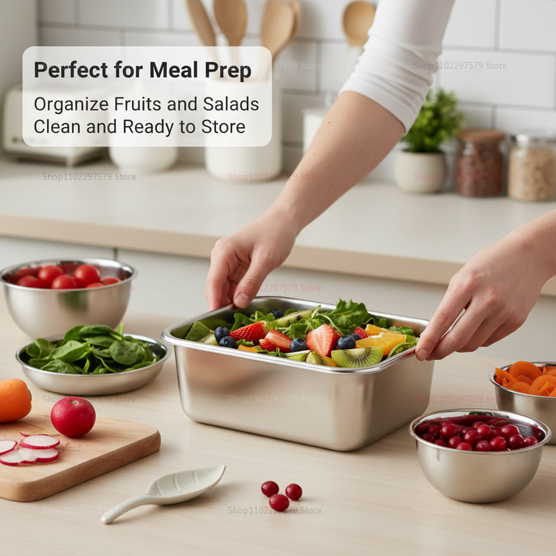 Plate Stainless Steel Food Con - Food Storage Bowls avaliação e preço