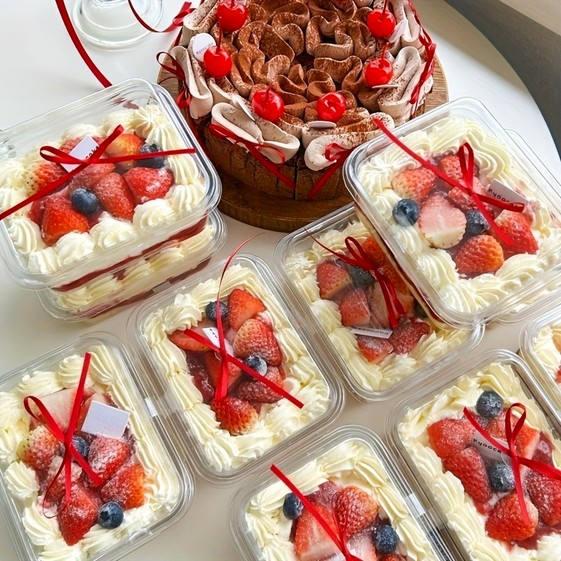 5/10/20PCS Transparent Cake Bo - Xmas Food Storage Containers avaliação e preço