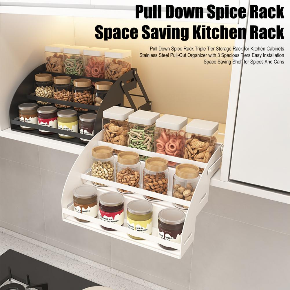 Triple Tier Spice Organizer 3- - Food Storage Rack For Kitchen avaliação e preço
