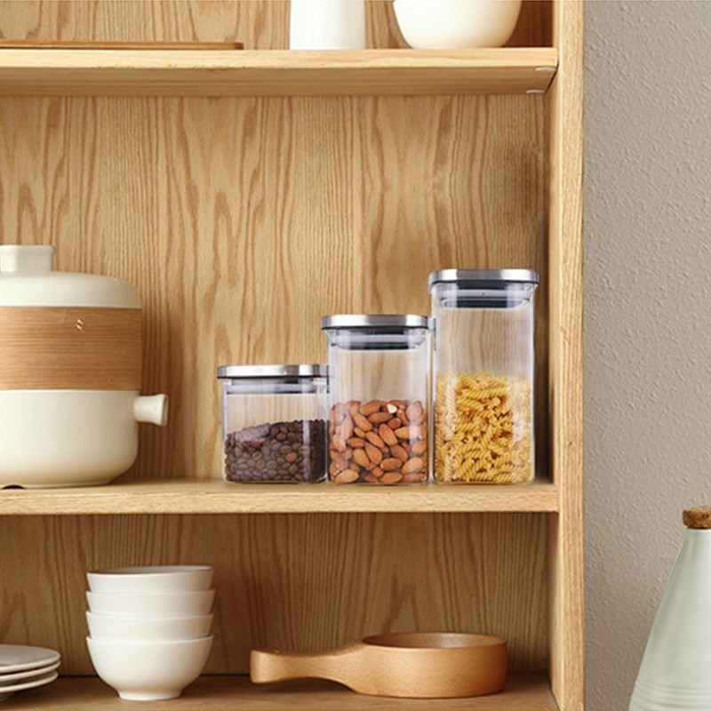 Square Glass Jars With Stainle - Food Storage Lidl avaliação e preço