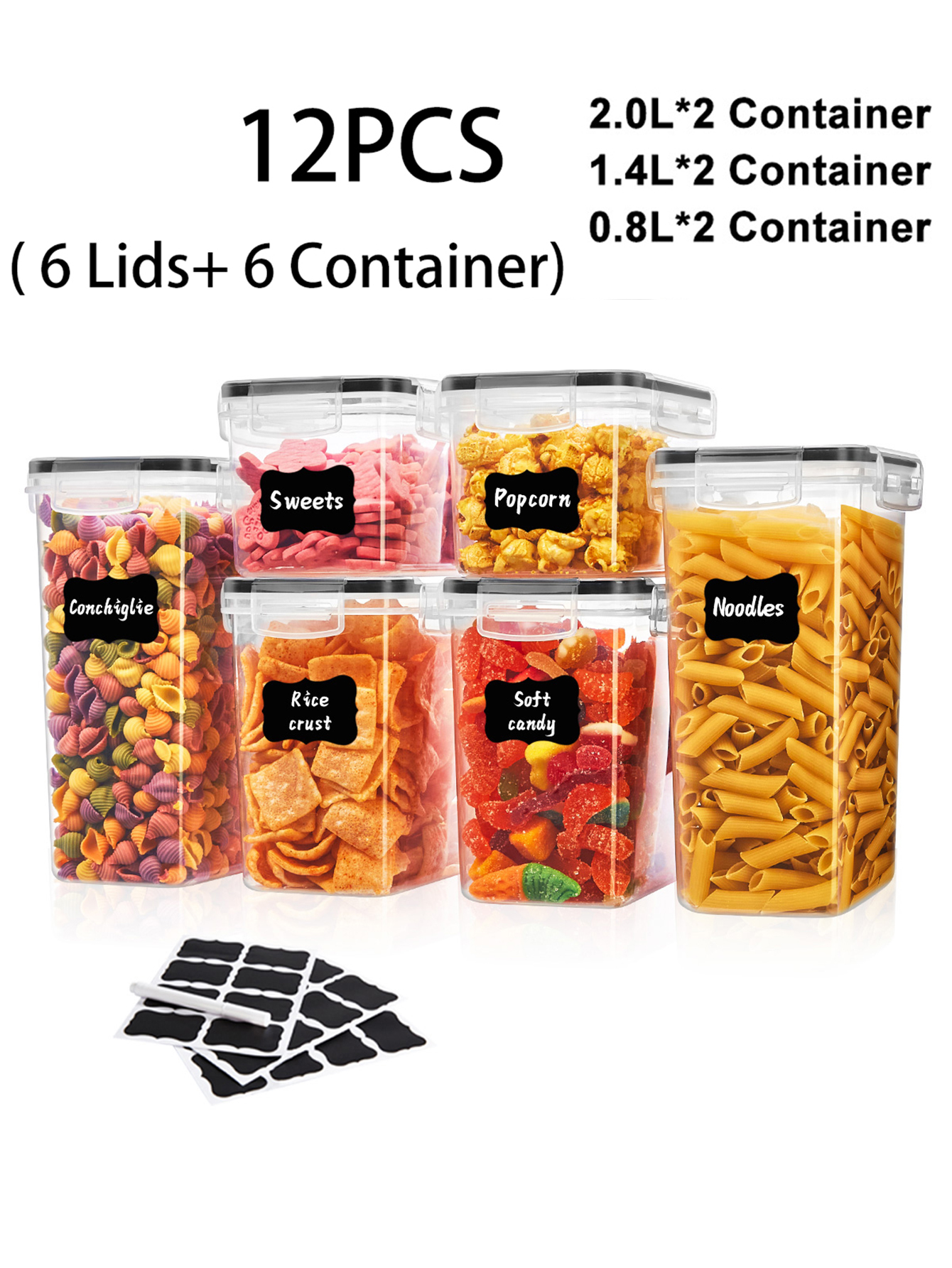 12pcs，Airtight food storage co - Food Storage Jars Plastic avaliação e preço