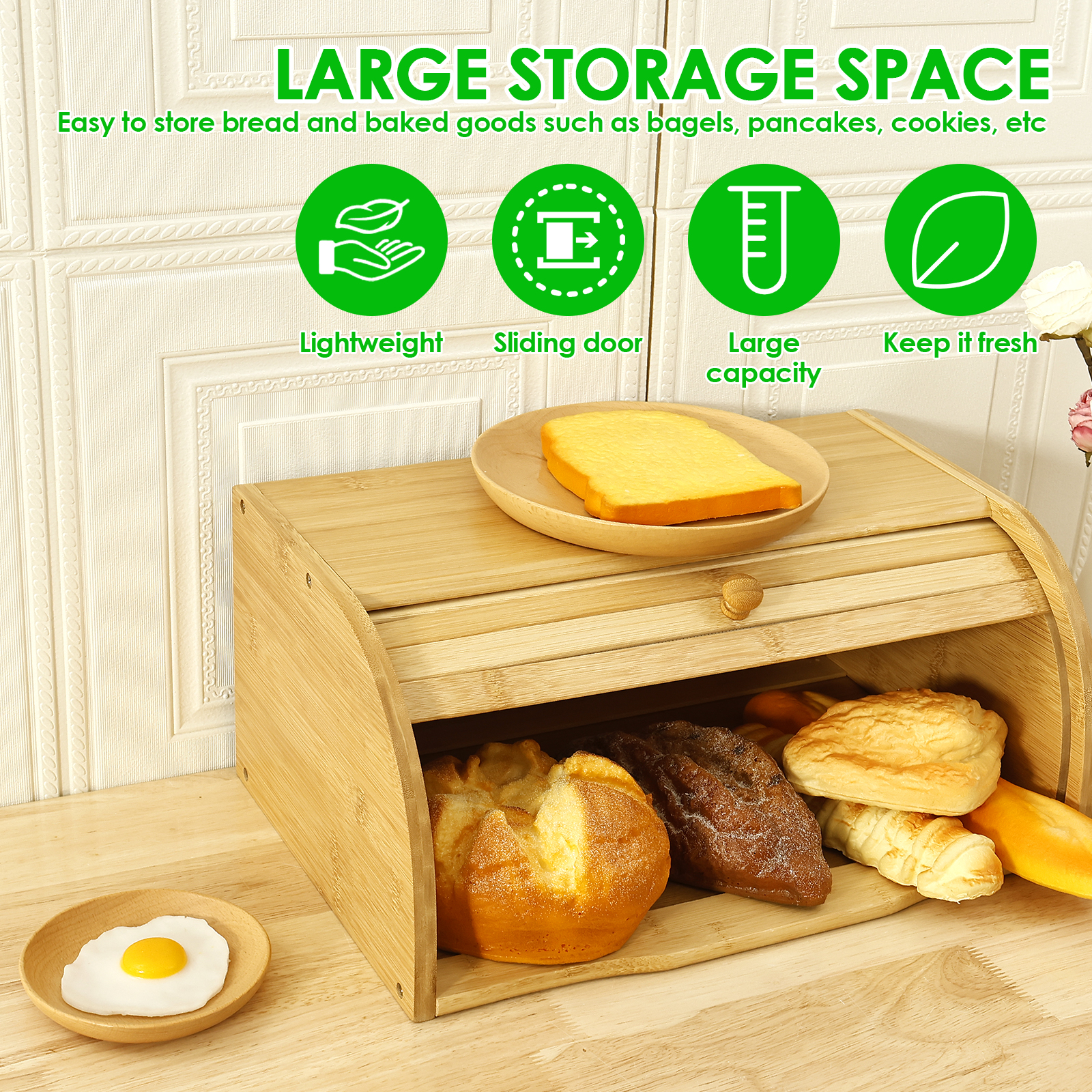 Bamboo Bread Storage Box Large - Bread Box Bamboo avaliação e preço