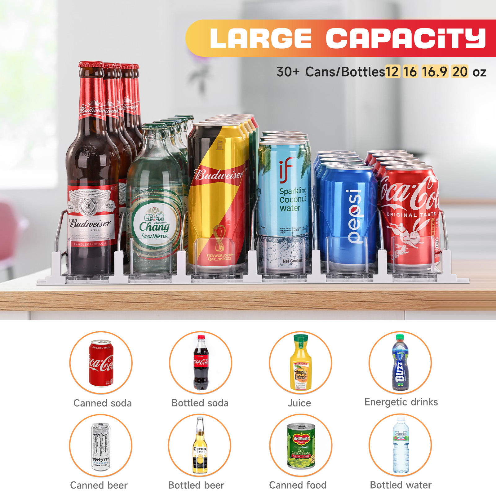 Soda Can Dispenser with Automa - Food Storage Rack For Kitchen avaliação e preço