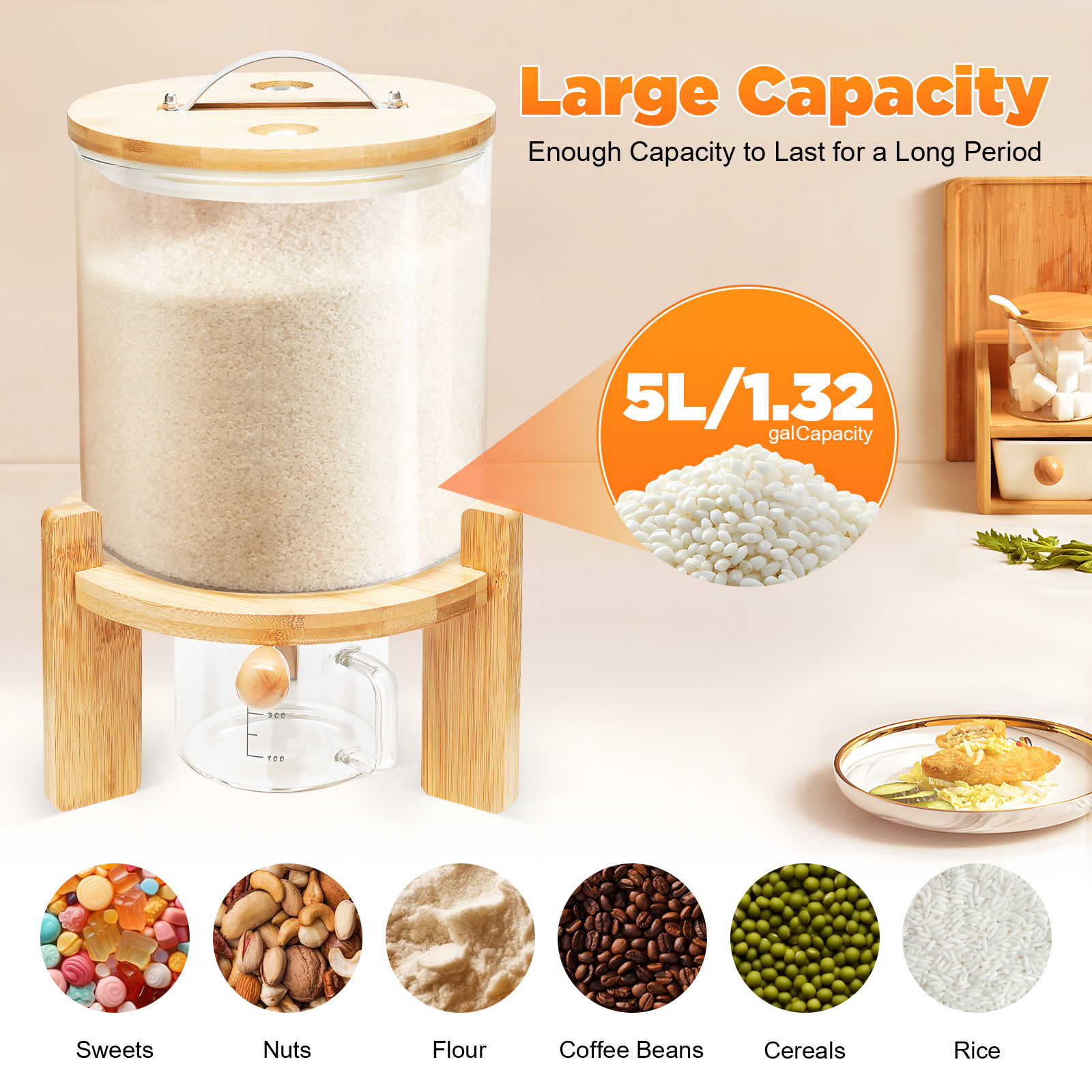 Capacity Airtight Glass Dry Fo - Food Storage Lidl avaliação e preço