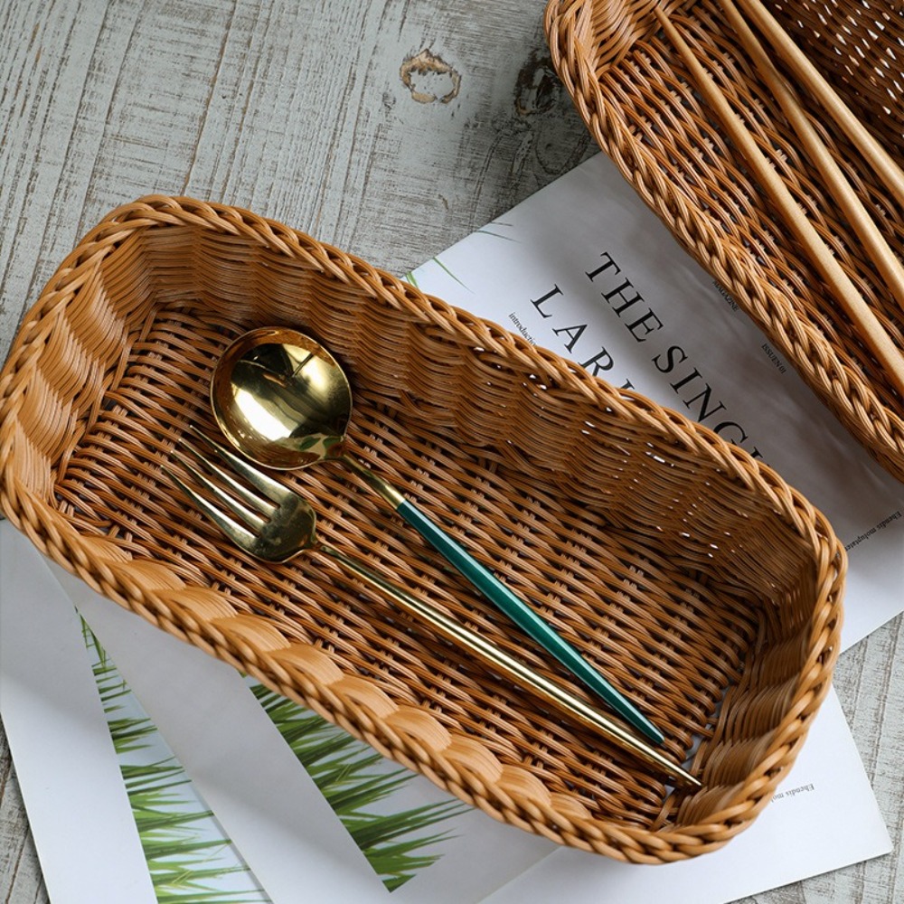 Imitation Rattan Storage Baske - Bread Box Bamboo avaliação e preço