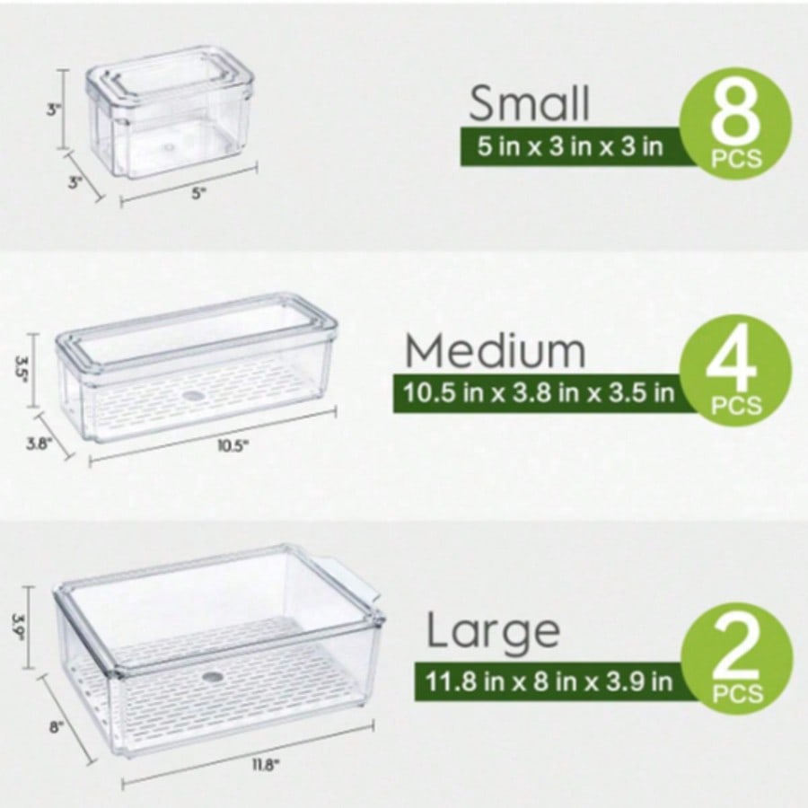 14 Pack Fridge Organizer, Stac - Xmas Food Storage Containers avaliação e preço