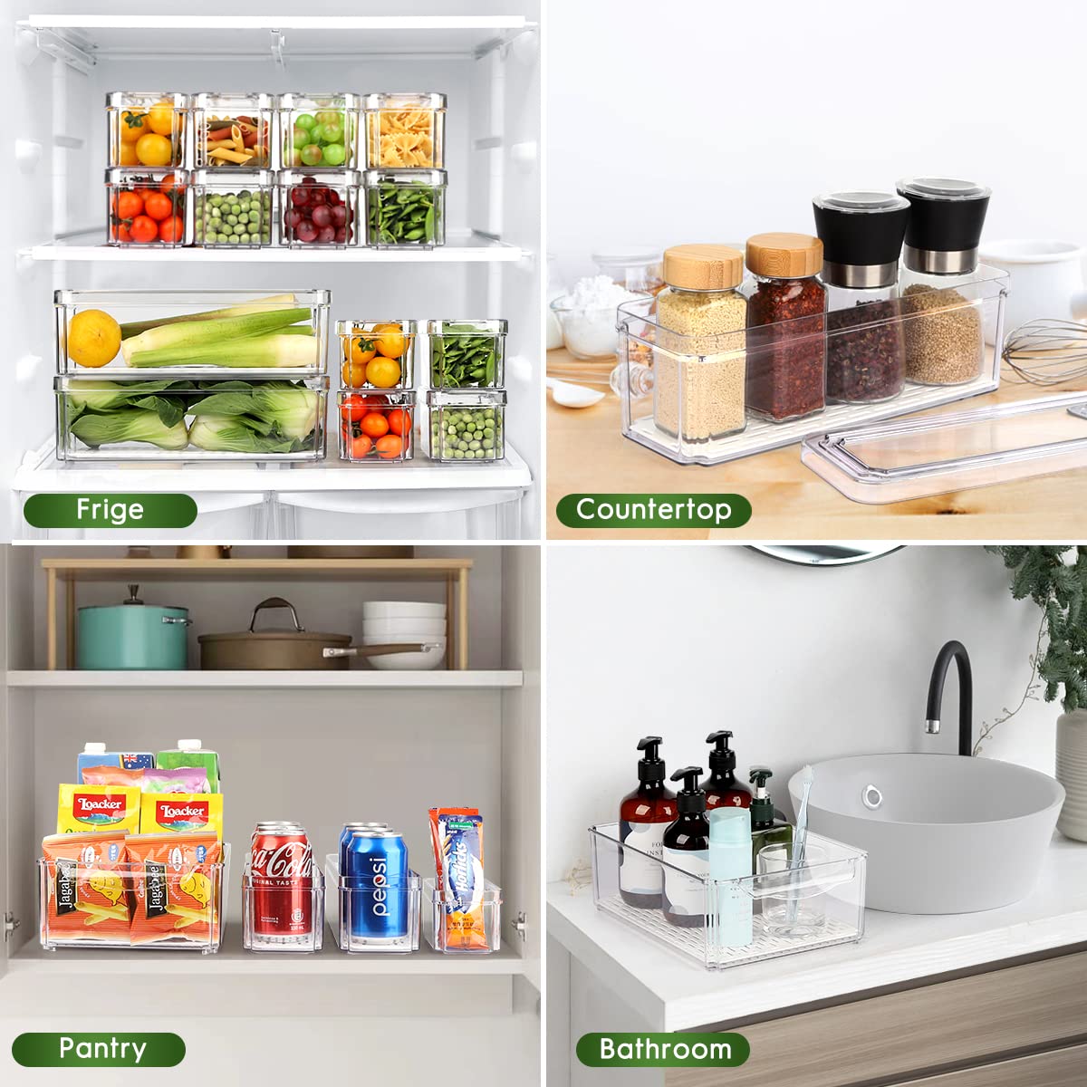 14 Pack Fridge Organizer, Stac - Xmas Food Storage Containers avaliação e preço