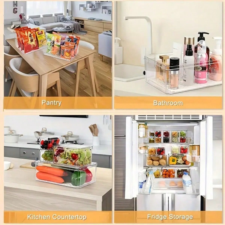 14 Pack Fridge Organizer, Stac - Xmas Food Storage Containers avaliação e preço