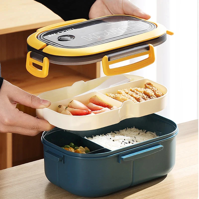 2 Layer Bento Lunch Box With I - Food Storage Camping avaliação e preço