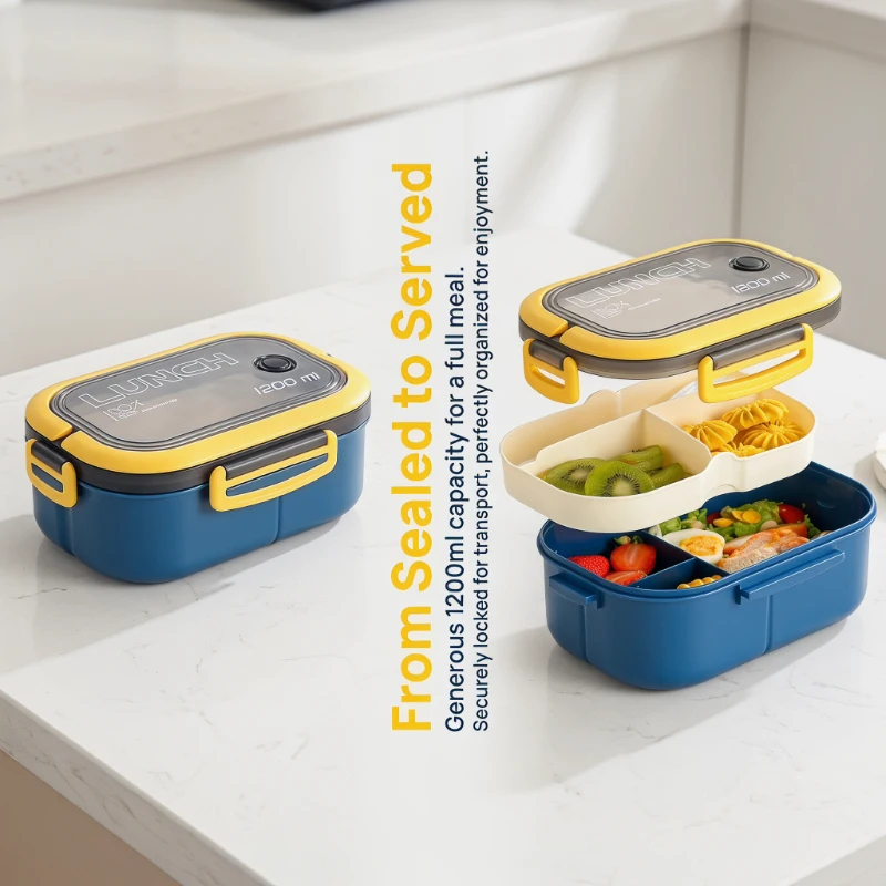 2 Layer Bento Lunch Box With I - Food Storage Camping avaliação e preço