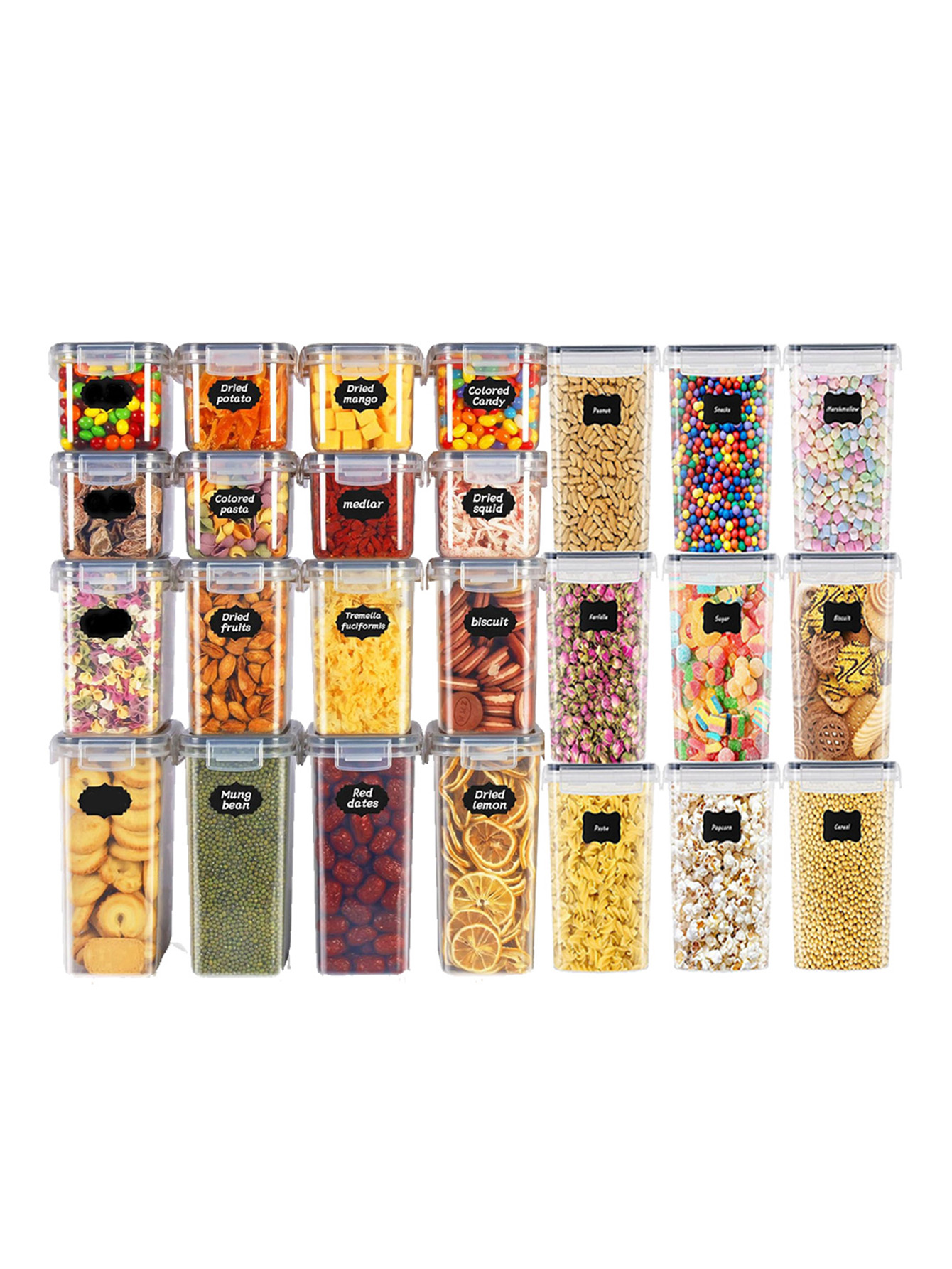 48pcs,Sealed food storage cont - Food Storage Jars Plastic avaliação e preço