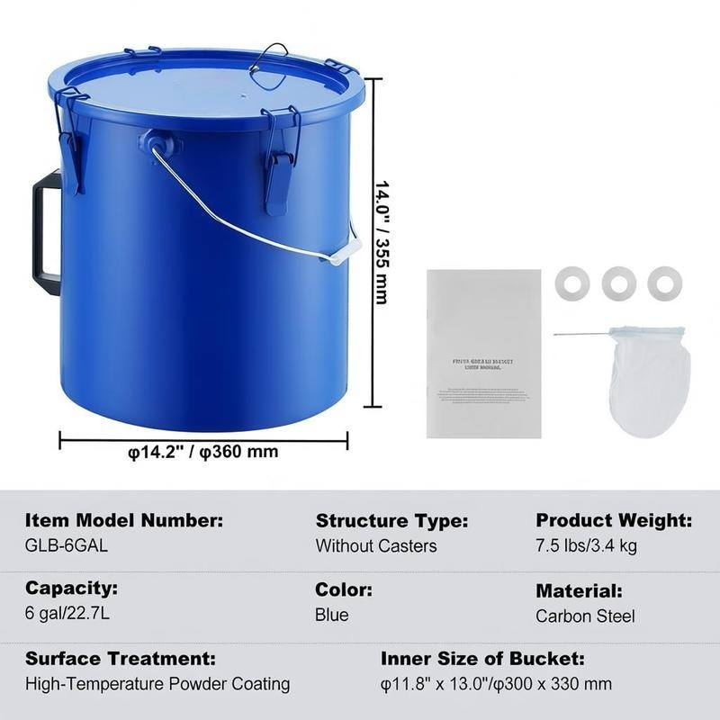 Carbon Steel Oil Storage Pail  - Lock And Lock Food Storage avaliação e preço