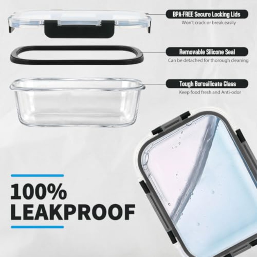 42pcs Glass Food Storage Conta - Food Storage Lidl avaliação e preço