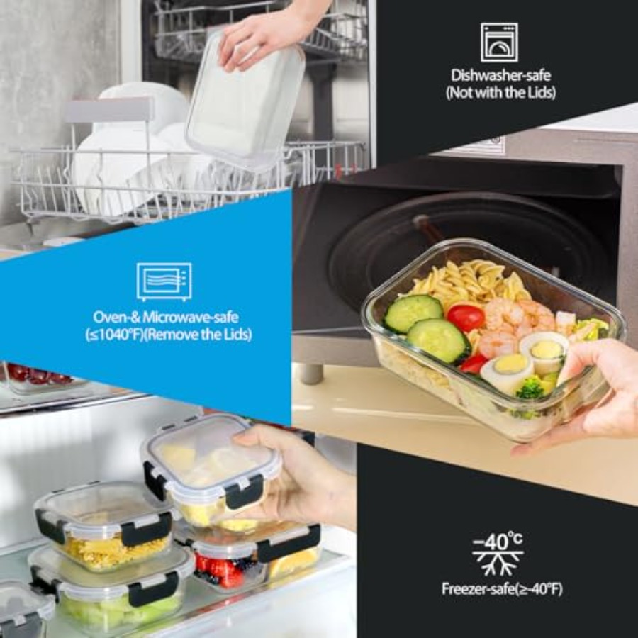 42pcs Glass Food Storage Conta - Food Storage Lidl avaliação e preço