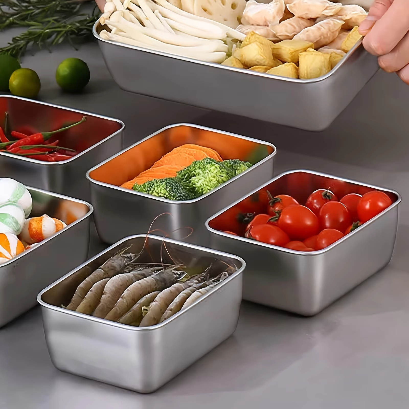 6-Piece Stainless Steel Food S - Food Storage Camping avaliação e preço