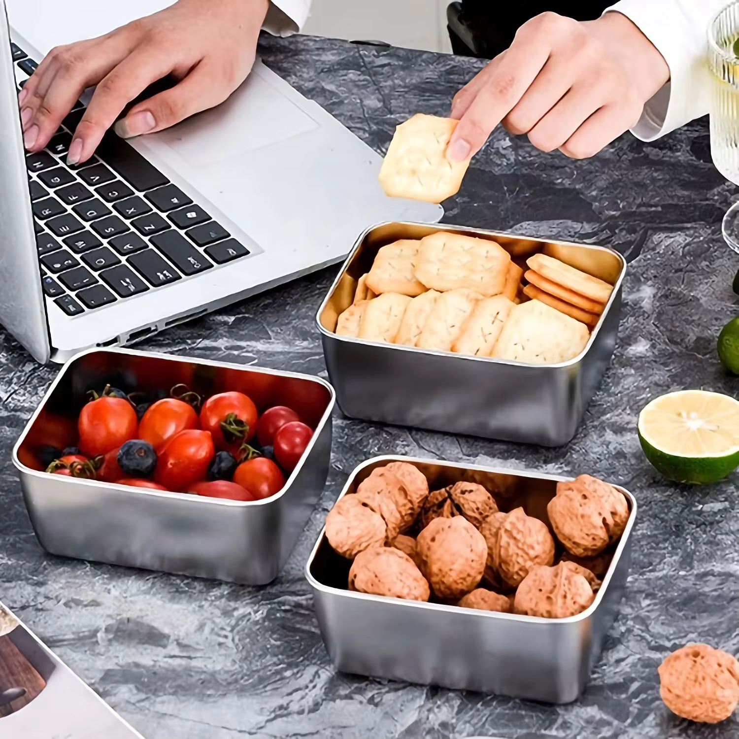 6-Piece Stainless Steel Food S - Food Storage Camping avaliação e preço