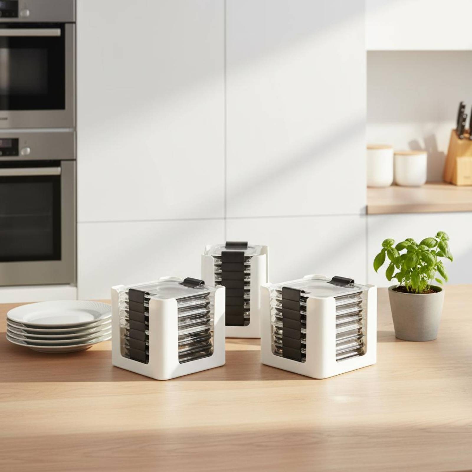 3 Pieces Lid Storage Rack Rect - Food Storage Rack For Kitchen avaliação e preço